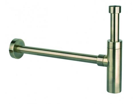 Сифон бутылочный латунный McAlpine (1 1/4"х32мм) отвод D32мм, отражатель, античная бронза CA32EU-AB