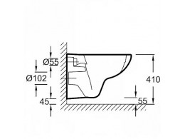 Унитаз Jacob Delafon PATIO Rimless EDV102-00 (535х360х410) подвесной, безободковый, белый
