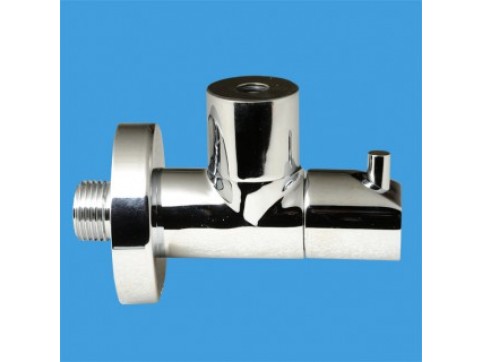 Кран латунный McAlpine (1/2"х10мм) с фланцем, цвет-хром, арт. ANGVAL-10-CP